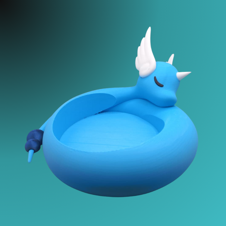 Dragonair Pokémon Pet Bowl Holder – 3D Printed Pet Feeder - Image 4
