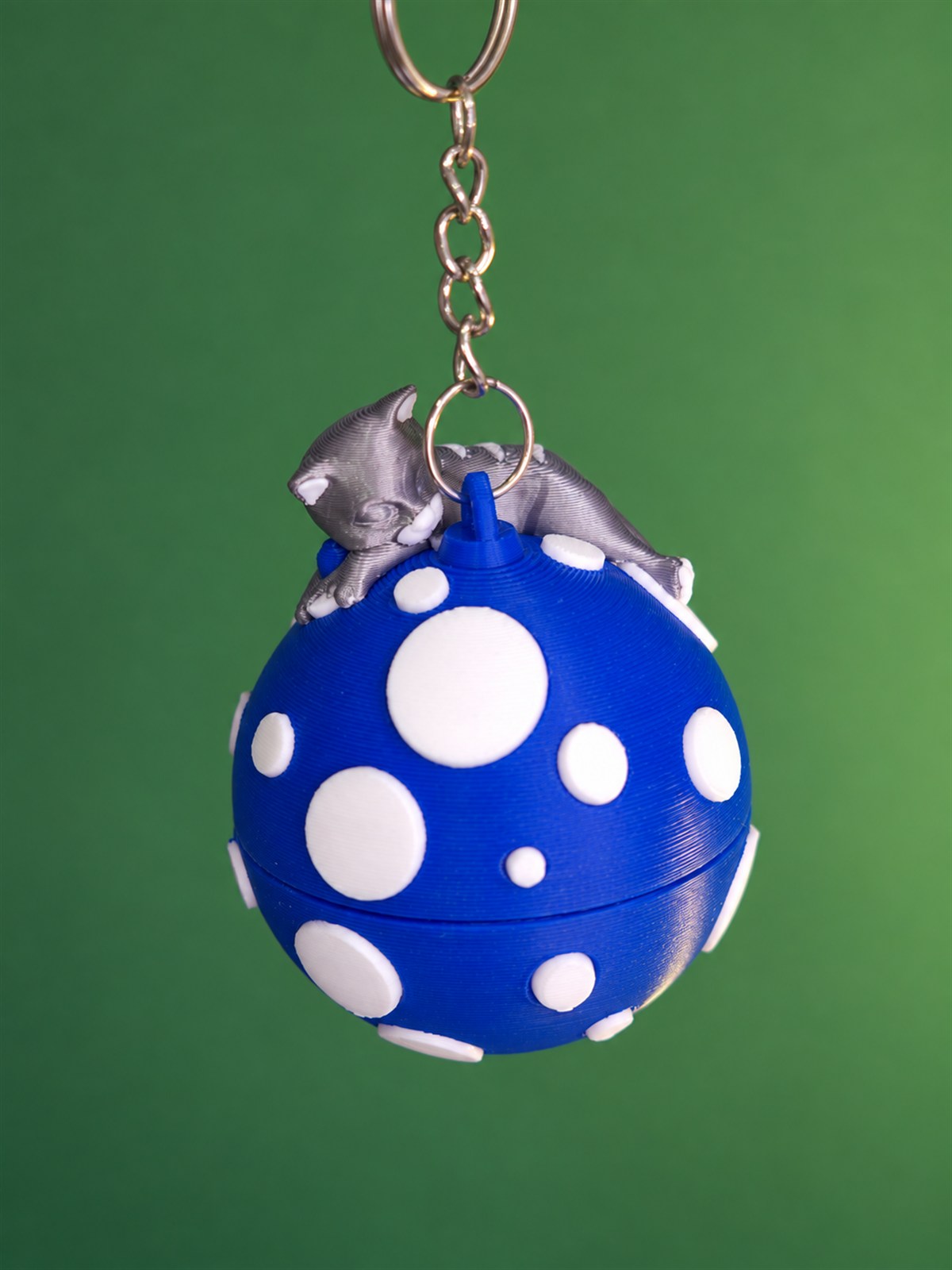 Custom PLA cat keychain from a holiday employee gift set