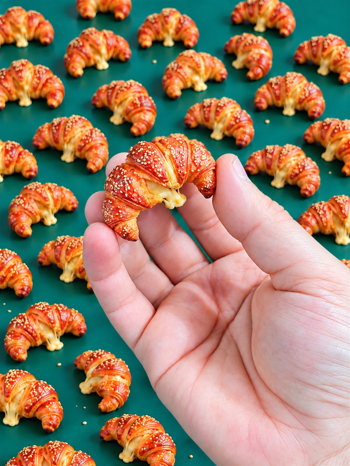 Detailed full-color 3D printed croissant miniature for a restaurant opening giveaway project