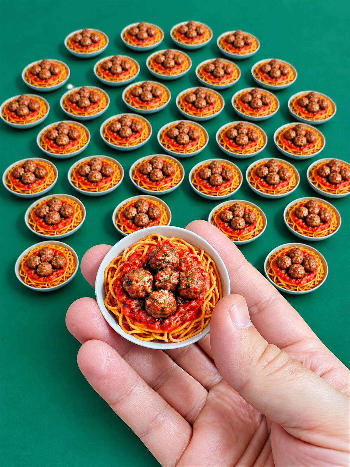 Detailed full-color 3D printed pasta miniature for a restaurant opening giveaway project