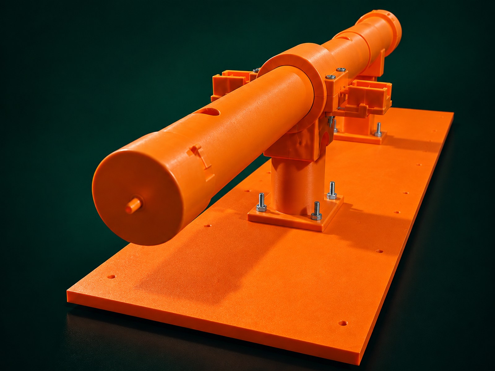Perspective view of a PLA engineering pipeline demonstration model for a university project